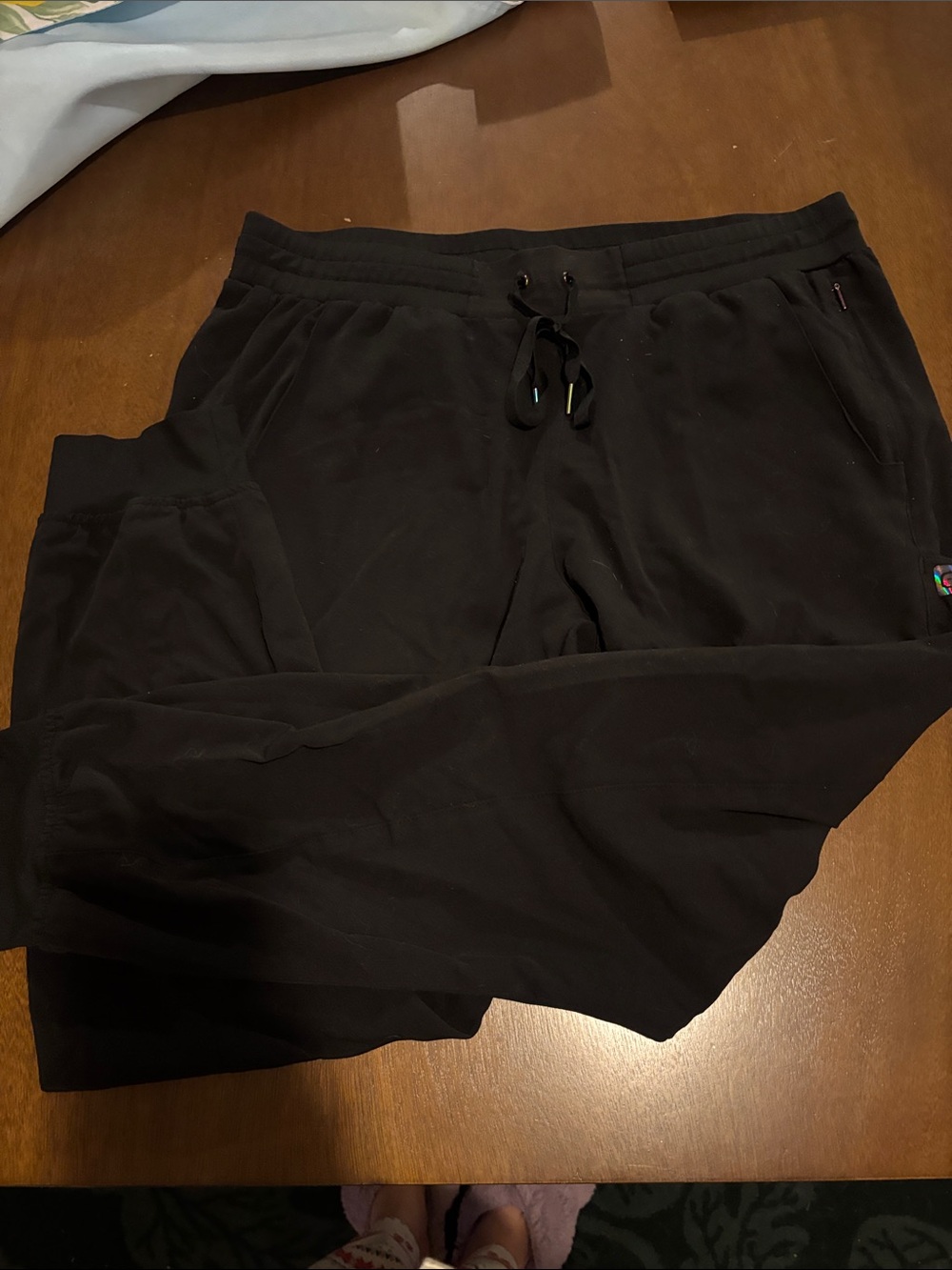 healing hands Black Women's Jogger scrub pants with Drawstring